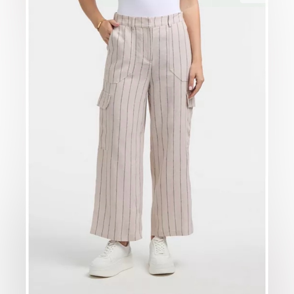 🆕Ellen Tracy Linen Cargo Wide Leg Pant